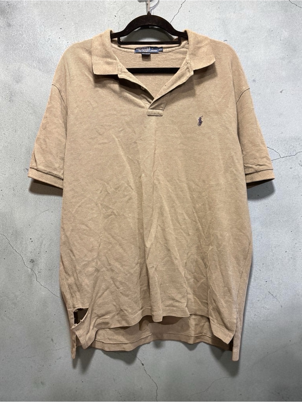 Vintage Polo Ralph Lauren Men’s Beige Polo Shirt